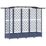 vidaXL Lit Élevé avec Treillis et Toit Gris 203 5 x 40 x 123 cm PP