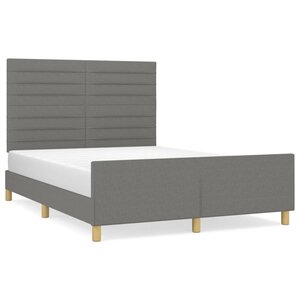 vidaXL Cadre de lit sans matelas gris foncé 140x190 cm tissu