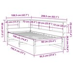 vidaXL Lit bibliothèque sans matelas cire marron 90x190 cm pin massif