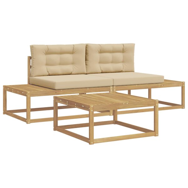 vidaXL Ensemble de canapés d'extérieur Polyester Blanc