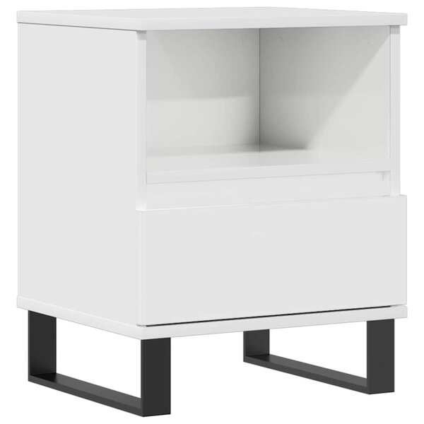vidaXL Table de chevet Blanc brillant 40x35x50 cm Bois d’ingénierie