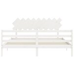 vidaXL Cadre de lit sans matelas blanc bois massif