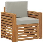 vidaXL Canapé d’extérieur Bois d'acacia massif et polyester Naturel