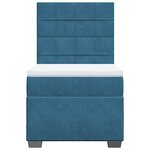vidaXL Sommier à lattes de lit avec matelas bleu 90x190 cm velours