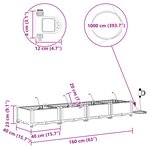 vidaXL Pots de jardin Gris 160 x 40 x 22 cm Acier