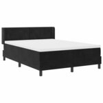 vidaXL Lit à ressorts avec matelas Noir 200 x 140 cm Polyester