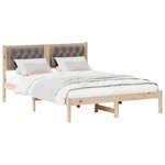 vidaXL Cadre de lit avec tête de lit Taupe 140 x 190 cm Pin massif