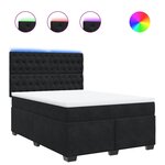 vidaXL Sommier à lattes de lit avec matelas Noir 140x190 cm Velours