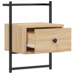 vidaXL Table de chevet murale chêne sonoma 35x30x51 cm