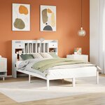 vidaXL Lit bibliothèque sans matelas blanc 140x200 cm bois pin massif