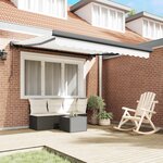 vidaXL Auvent Rétractable Blanc 300 x 250 cm Tissu et Métal