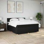 vidaXL Sommier à lattes de lit avec matelas Noir 180x200 cm Tissu