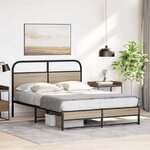vidaXL Cadre de lit sans matelas 150x200 cm chêne fumé bois ingénierie