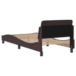 vidaXL Cadre de lit Dover marron foncé 90x200 cm tissu
