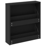 vidaXL Armoire à chaussures avec miroir à 2 niveaux Noir 63x17x67 cm