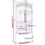 vidaXL Portail et sommet de lance Noir 103x200 cm Acier enduit poudre