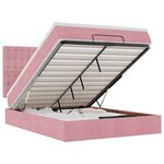 VidaXL Cadre de lit ottoman avec matelas rose 140x200 cm velours