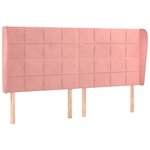 vidaXL Tête de lit avec oreilles Rose 203x23x118/128 cm Velours
