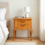 vidaXL Table d'appoint avec tiroir Naturel 60 5 x 30 x 61 cm