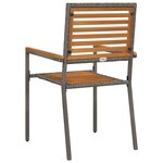 Chaises de jardin empilables vidaXL avec coussins  2 Pièces  Gris  Poly Rattan