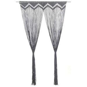vidaXL Rideau en macramé Anthracite 140x240 cm Coton