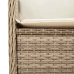 vidaXL Banc inclinable de jardin avec coussins beige résine tressée