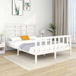 vidaXL Cadre de lit sans matelas blanc bois massif 140x190 cm