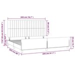 vidaXL Cadre de lit avec tête de lit Crème 200 x 200 cm Tissu
