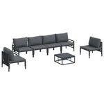 vidaXL Ensemble de canapé de jardin 7 Pièces Anthracite Acier
