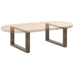 vidaXL Pieds de table basse en U  2 pièces  acier naturel  70 x (30-31) cm