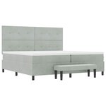 vidaXL Lit à ressorts avec matelas Gris clair 200 x 200 cm Velours
