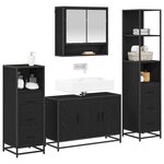 vidaXL Ensemble de mobilier de salle de bain 4 Pièces Chêne noir
