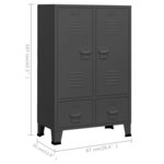 vidaXL Garde-robe industrielle Anthracite 67x35x107 cm Acier