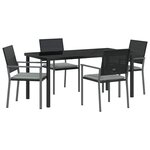 vidaXL Ensemble de salle à manger pour jardin 5 Pièces Noir et Gris Clair