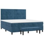 vidaXL Sommier à lattes de lit et matelas Bleu foncé 160x200cm Velours
