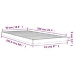 vidaXL Cadre de lit sans matelas 90x200 cm bois de pin massif