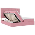 vidaXL Lit de Rangement avec tête de lit Rose 180 x 200 cm Velours