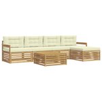 vidaXL Ensemble de canapés d'extérieur 7 pc Blanc et crème Polyester