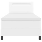 vidaXL Lit à ressorts avec matelas en blanc  90x200 cm  simili cuir.