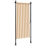 vidaXL Store roulant d'extérieur orange et blanc 120x270cm tissu acier