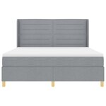 Lit Box Spring avec Matelas Gris Clair 180x200 cm Tissu