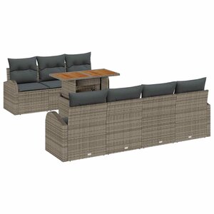 vidaXL Ensemble de canapé de jardin 8 Pièces Gris 100 x 55 x 73 cm