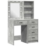 vidaXL Table de Toilette 2 Pièces Gris 50 x 41 x 135 cm Bois d'ingénierie