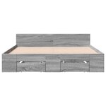vidaXL Cadre de lit avec tiroirs sans matelas sonoma gris 135x190 cm