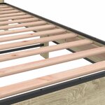 vidaXL Cadre de lit chêne sonoma 90x190 cm bois d'ingénierie et métal