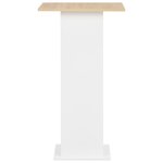 vidaXL Table de bar Blanc et chêne Sonoma 60x60x110 cm