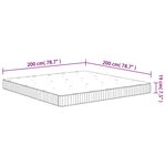 vidaXL Matelas à ressorts ensachés moyen 200x200 cm