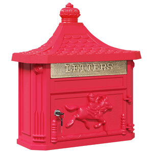 vidaXL Boîte aux lettres murale avec porte Rouge 40.5 x 15.5 x 44 cm