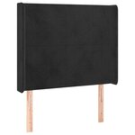 vidaXL Sommier à lattes de lit matelas et LED Noir 90x190 cm Velours