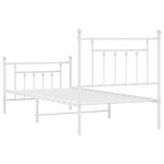 vidaXL Cadre de lit métal sans matelas avec pied de lit blanc 80x200cm